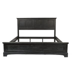 Ensemble de lit rustique à panneaux noirs – Lit simple / Queen / King, 1–2 personnes