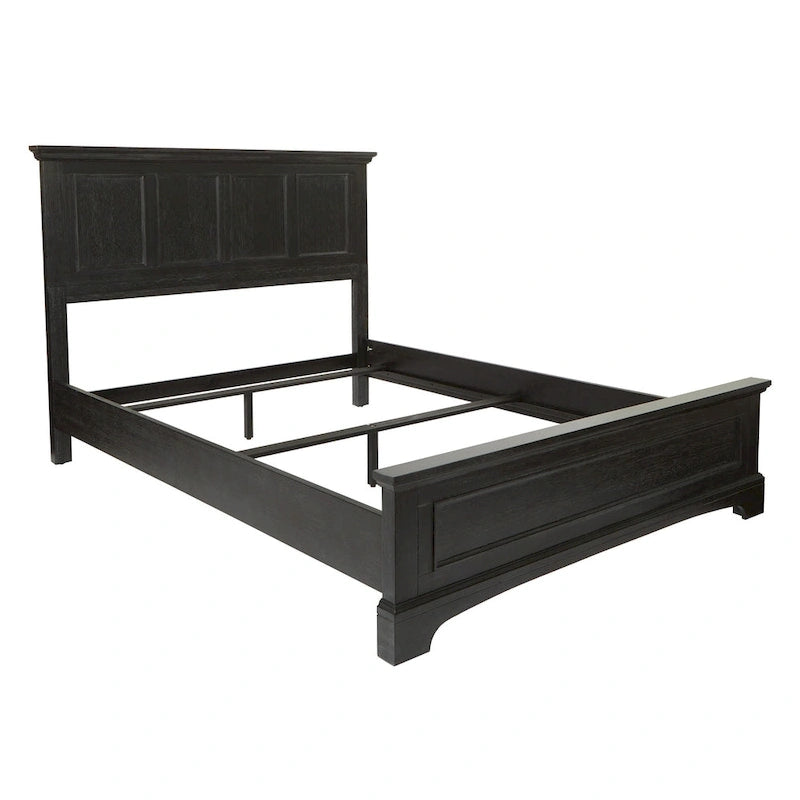 Ensemble de lit rustique à panneaux noirs – Lit simple / Queen / King, 1–2 personnes