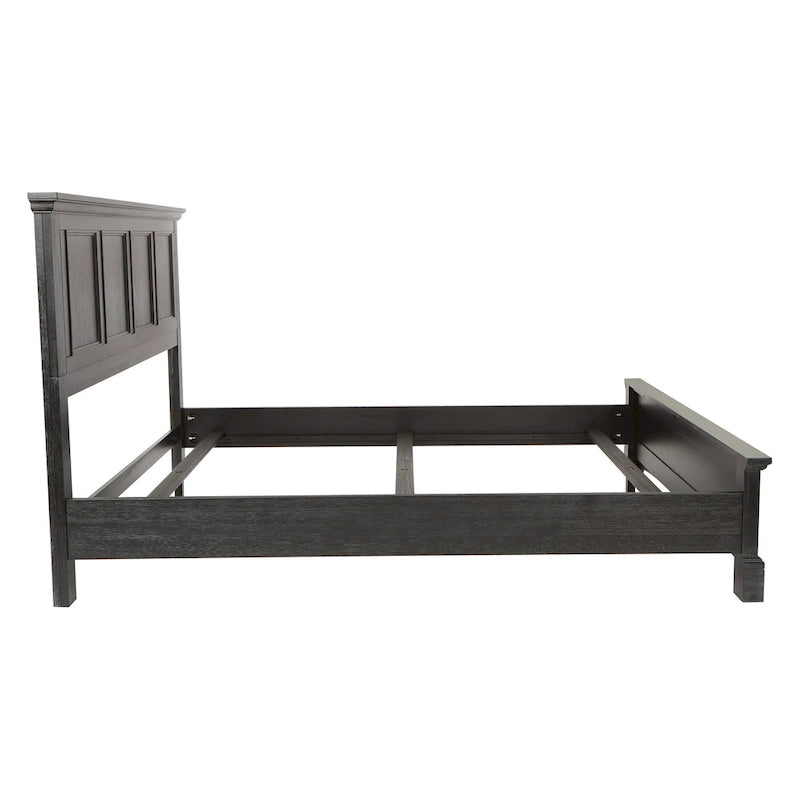 Ensemble de lit rustique à panneaux noirs – Lit simple / Queen / King, 1–2 personnes