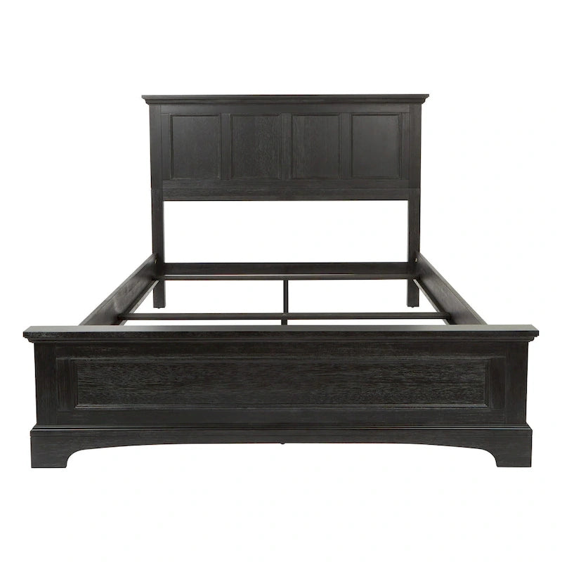 Ensemble de lit rustique à panneaux noirs – Lit simple / Queen / King, 1–2 personnes