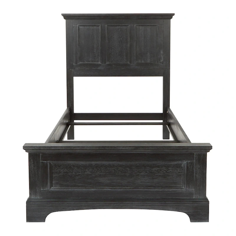 Ensemble de lit rustique à panneaux noirs – Lit simple / Queen / King, 1–2 personnes