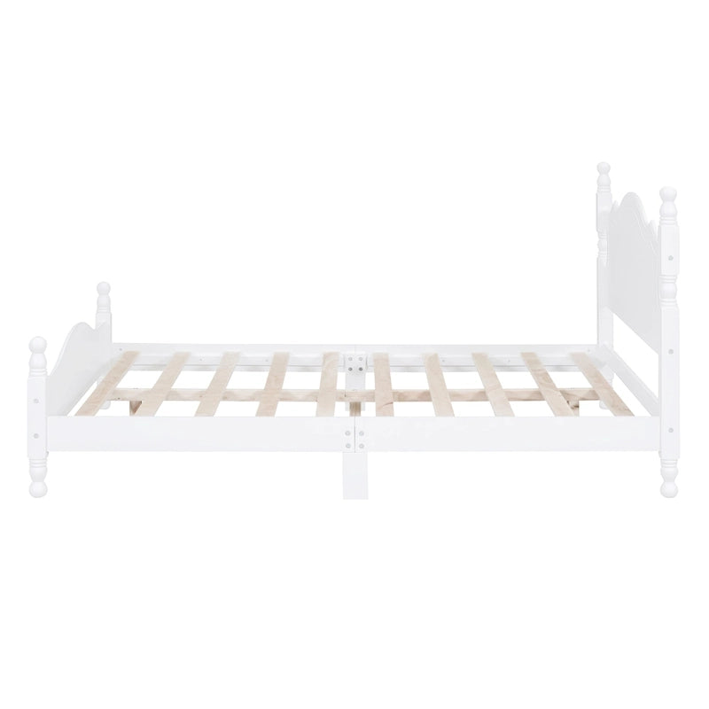 Cadre de lit plateforme rétro en bois noir/blanc – Grand lit 1 personne