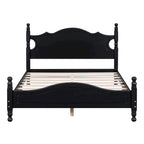 Cadre de lit plateforme rétro en bois noir/blanc – Grand lit 1 personne