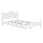 Cadre de lit plateforme rétro en bois noir/blanc – Grand lit 1 personne