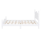 Cadre de lit plateforme rétro en bois noir/blanc – Grand lit 1 personne
