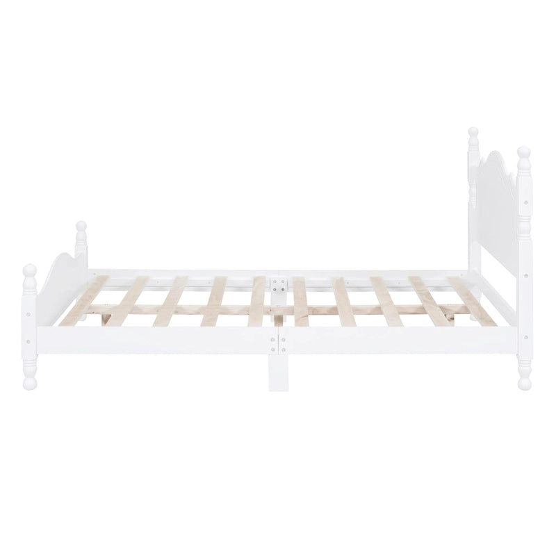Cadre de lit plateforme rétro en bois noir/blanc – Grand lit 1 personne