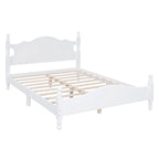 Cadre de lit plateforme rétro en bois noir/blanc – Grand lit 1 personne