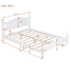 Cadre de lit plateforme rétro en bois noir/blanc – Grand lit 1 personne