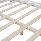 Cadre de lit plateforme rétro en bois noir/blanc – Grand lit 1 personne