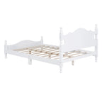 Cadre de lit plateforme rétro en bois noir/blanc – Grand lit 1 personne