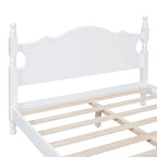 Cadre de lit plateforme rétro en bois noir/blanc – Grand lit 1 personne