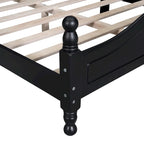 Cadre de lit plateforme rétro en bois noir/blanc – Grand lit 1 personne