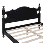 Cadre de lit plateforme rétro en bois noir/blanc – Grand lit 1 personne