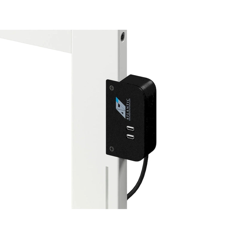 Lit plate-forme double blanc avec pied de lit assorti | Bois massif | 1 personne