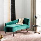 Banquette 2 places rétro chic en velours noir et doré