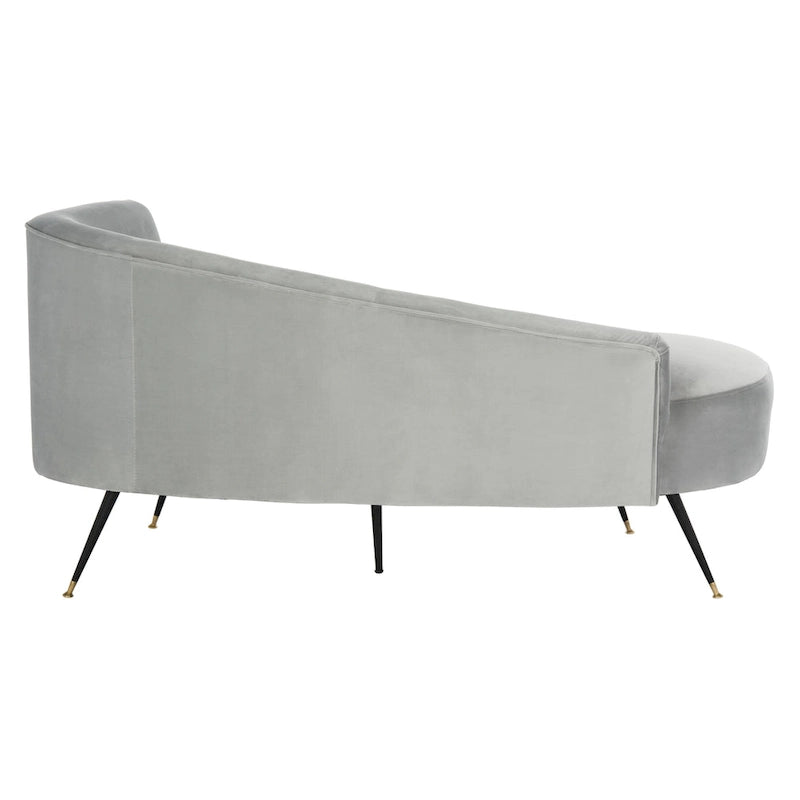 Banquette 2 places rétro chic en velours noir et doré