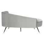 Banquette 2 places rétro chic en velours noir et doré