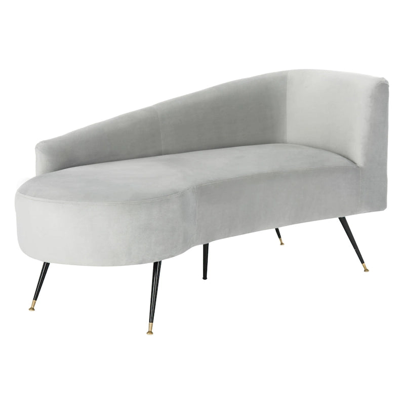 Banquette 2 places rétro chic en velours noir et doré
