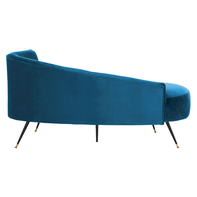 Banquette 2 places rétro chic en velours noir et doré