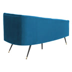 Banquette 2 places rétro chic en velours noir et doré