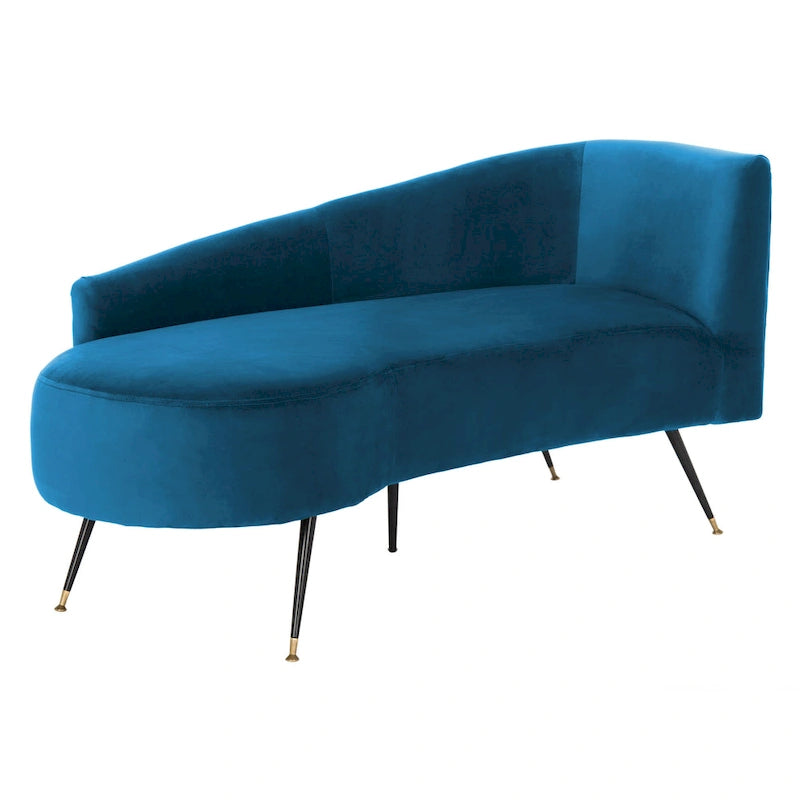 Banquette 2 places rétro chic en velours noir et doré