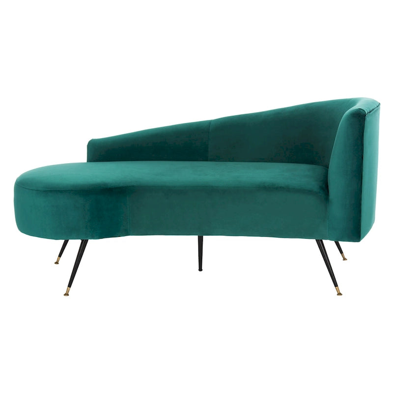 Banquette 2 places rétro chic en velours noir et doré