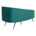 Banquette 2 places rétro chic en velours noir et doré