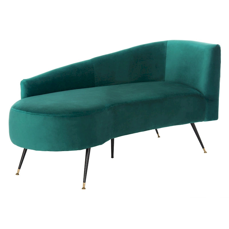 Banquette 2 places rétro chic en velours noir et doré