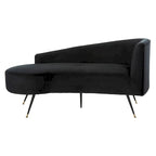 Banquette 2 places rétro chic en velours noir et doré