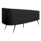 Banquette 2 places rétro chic en velours noir et doré