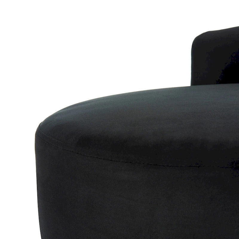 Banquette 2 places rétro chic en velours noir et doré