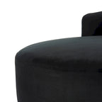 Banquette 2 places rétro chic en velours noir et doré