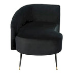 Banquette 2 places rétro chic en velours noir et doré