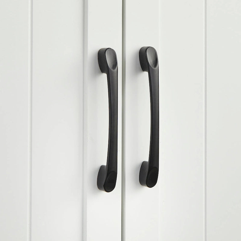 Meuble de sol à double porte blanc et gris anthracite, utilisation par 1 personne