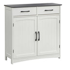 Meuble de sol à double porte blanc et gris anthracite, utilisation par 1 personne
