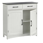 Meuble de sol à double porte blanc et gris anthracite, utilisation par 1 personne