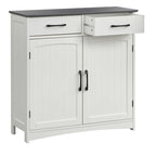 Meuble de sol à double porte blanc et gris anthracite, utilisation par 1 personne
