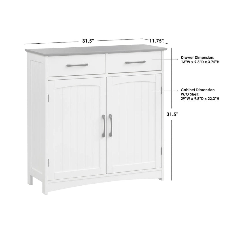 Meuble de sol à double porte blanc et gris anthracite, utilisation par 1 personne