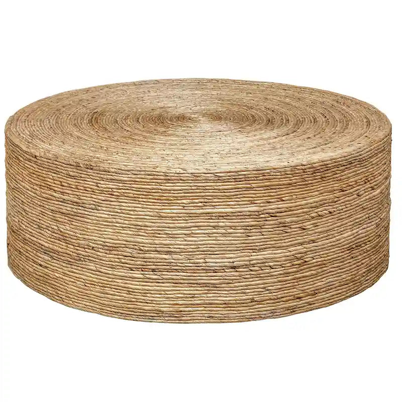 Table basse ronde en fibres naturelles, 1 pièce
