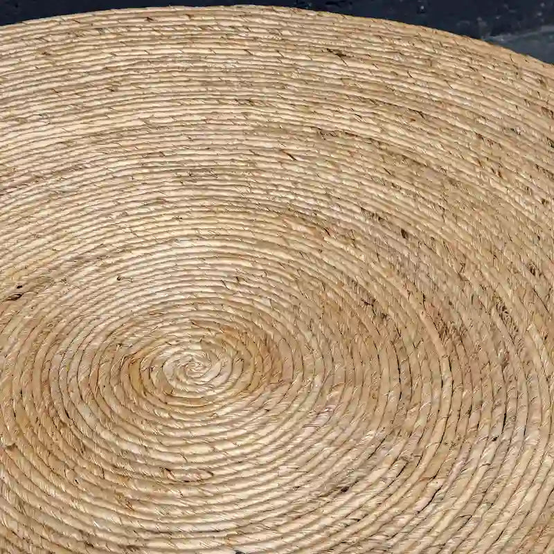 Table basse ronde en fibres naturelles, 1 pièce