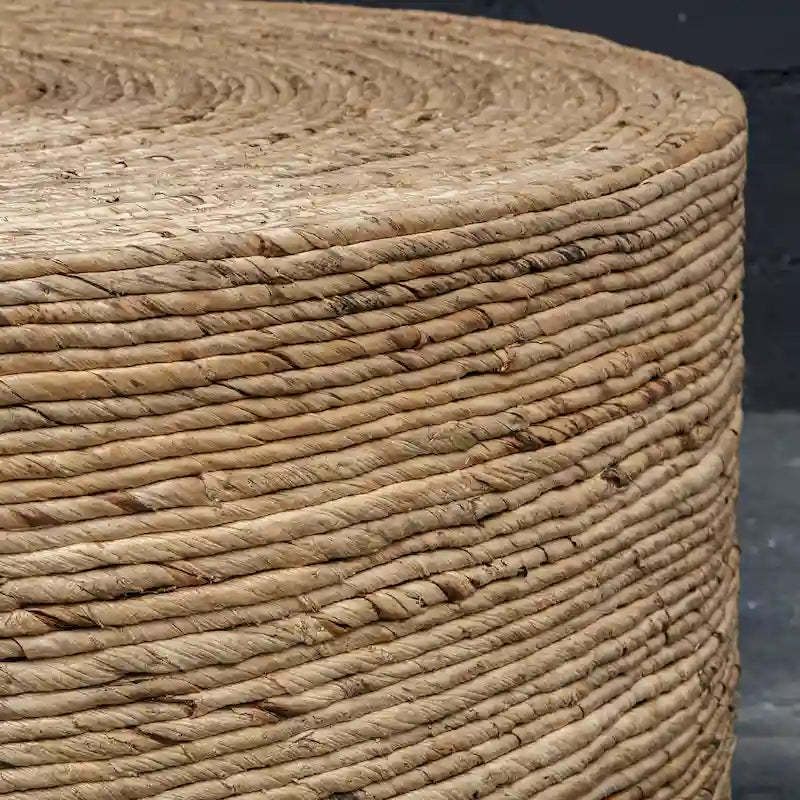 Table basse ronde en fibres naturelles, 1 pièce
