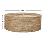 Table basse ronde en fibres naturelles, 1 pièce
