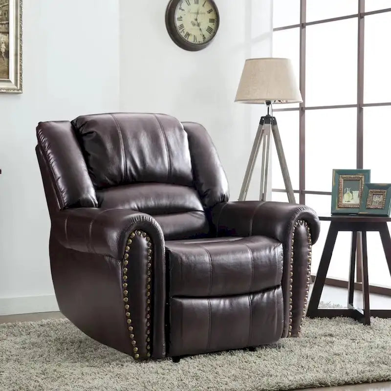 Fauteuil inclinable manuel rembourré – Café / Rouge / Chocolat / Fumé / Brun rouge / Brun noisette – Individuel