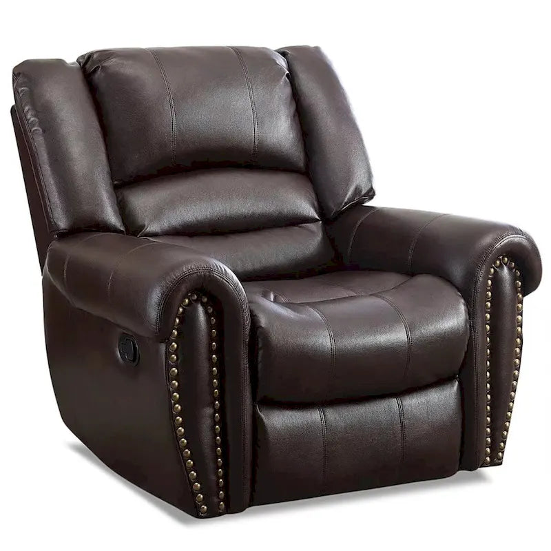 Fauteuil inclinable manuel rembourré – Café / Rouge / Chocolat / Fumé / Brun rouge / Brun noisette – Individuel