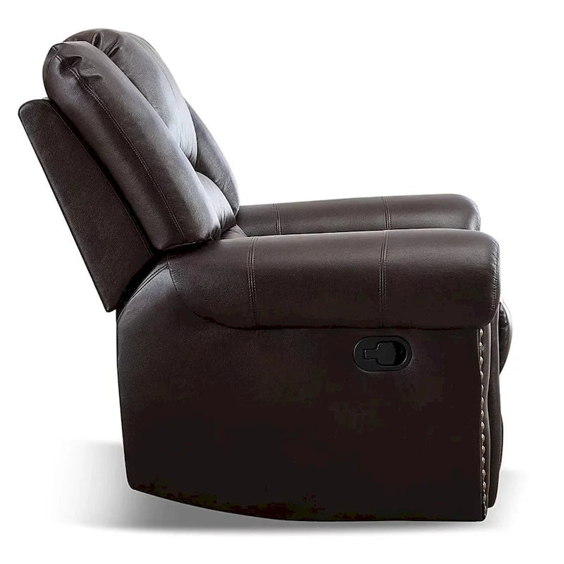 Fauteuil inclinable manuel rembourré – Café / Rouge / Chocolat / Fumé / Brun rouge / Brun noisette – Individuel