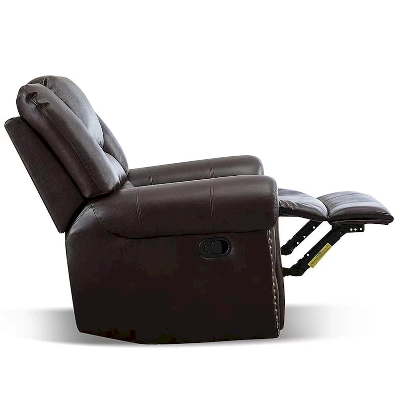 Fauteuil inclinable manuel rembourré – Café / Rouge / Chocolat / Fumé / Brun rouge / Brun noisette – Individuel