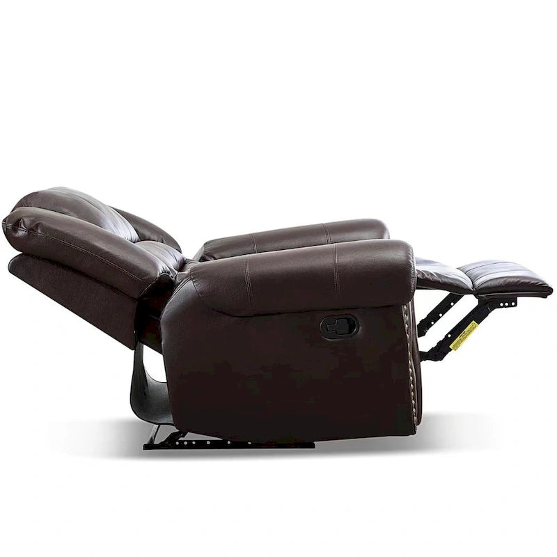 Fauteuil inclinable manuel rembourré – Café / Rouge / Chocolat / Fumé / Brun rouge / Brun noisette – Individuel