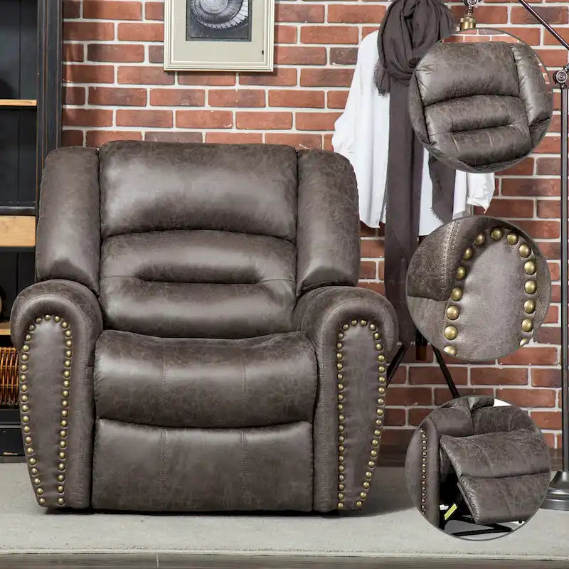 Fauteuil inclinable manuel rembourré – Café / Rouge / Chocolat / Fumé / Brun rouge / Brun noisette – Individuel