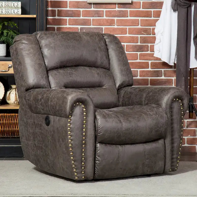 Fauteuil inclinable manuel rembourré – Café / Rouge / Chocolat / Fumé / Brun rouge / Brun noisette – Individuel