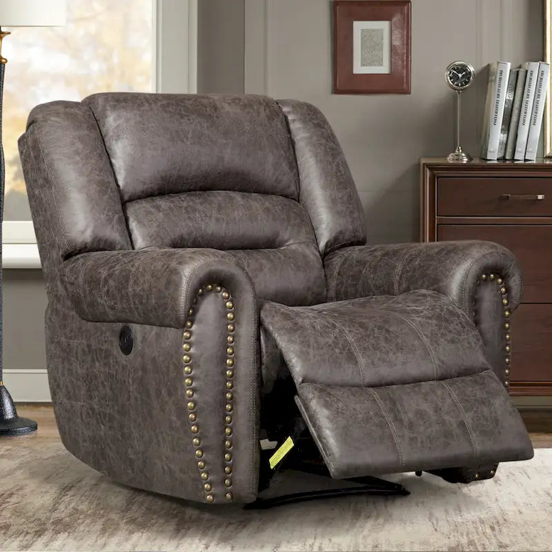 Fauteuil inclinable manuel rembourré – Café / Rouge / Chocolat / Fumé / Brun rouge / Brun noisette – Individuel